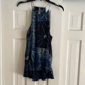 Ralph Lauren Blue Patterned Sleeveless Halter Blouse